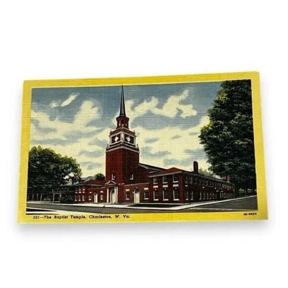 Postcard The Baptist Temple Charleston West Virginia Linen Card C170